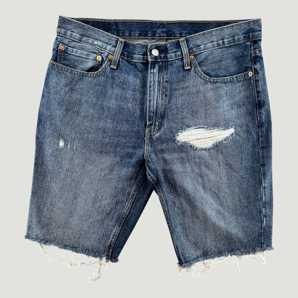 VTG Levi’s 511 Y2K Cutoff Denim Shorts Distressed Raw Hem W36